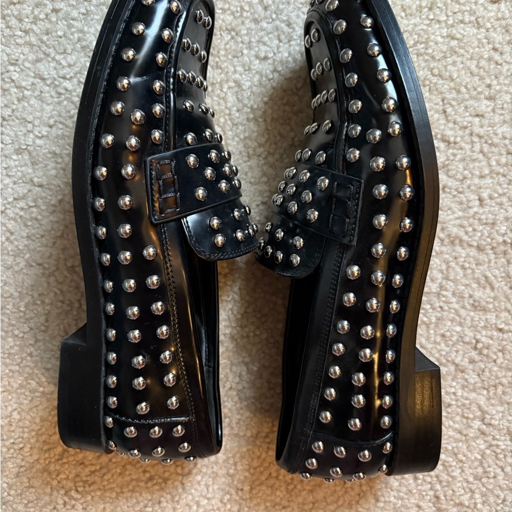 Zara Black Studded Women’s Loafers - Picture 3 of 6